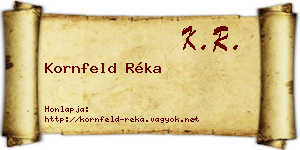 Kornfeld Réka névjegykártya